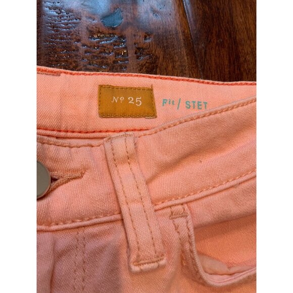 Pilcro and the letterpress Anthropologie Fit/Stet Peach Skinny Jeans, Size 25 - Picture 4 of 7